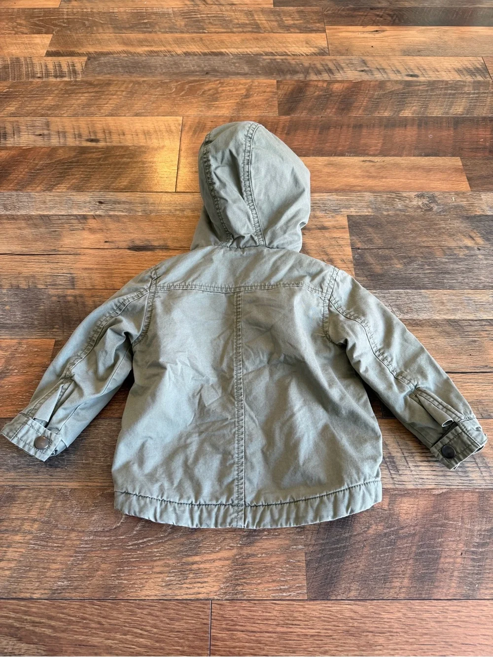 Oshkosh B’gosh Green Fall Fleece Lined Hooded Jacket 12M Layering Autumn Winter
